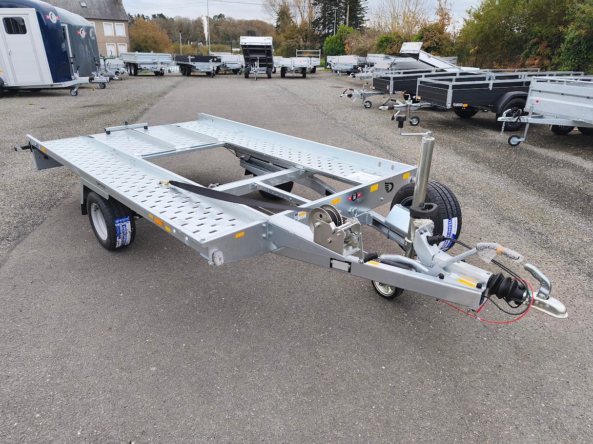 Remorque Porte Mini Voiture Roadster Auto Ptac 1300 Kg 1 Essieu FreinÉe Basculante – Image 4