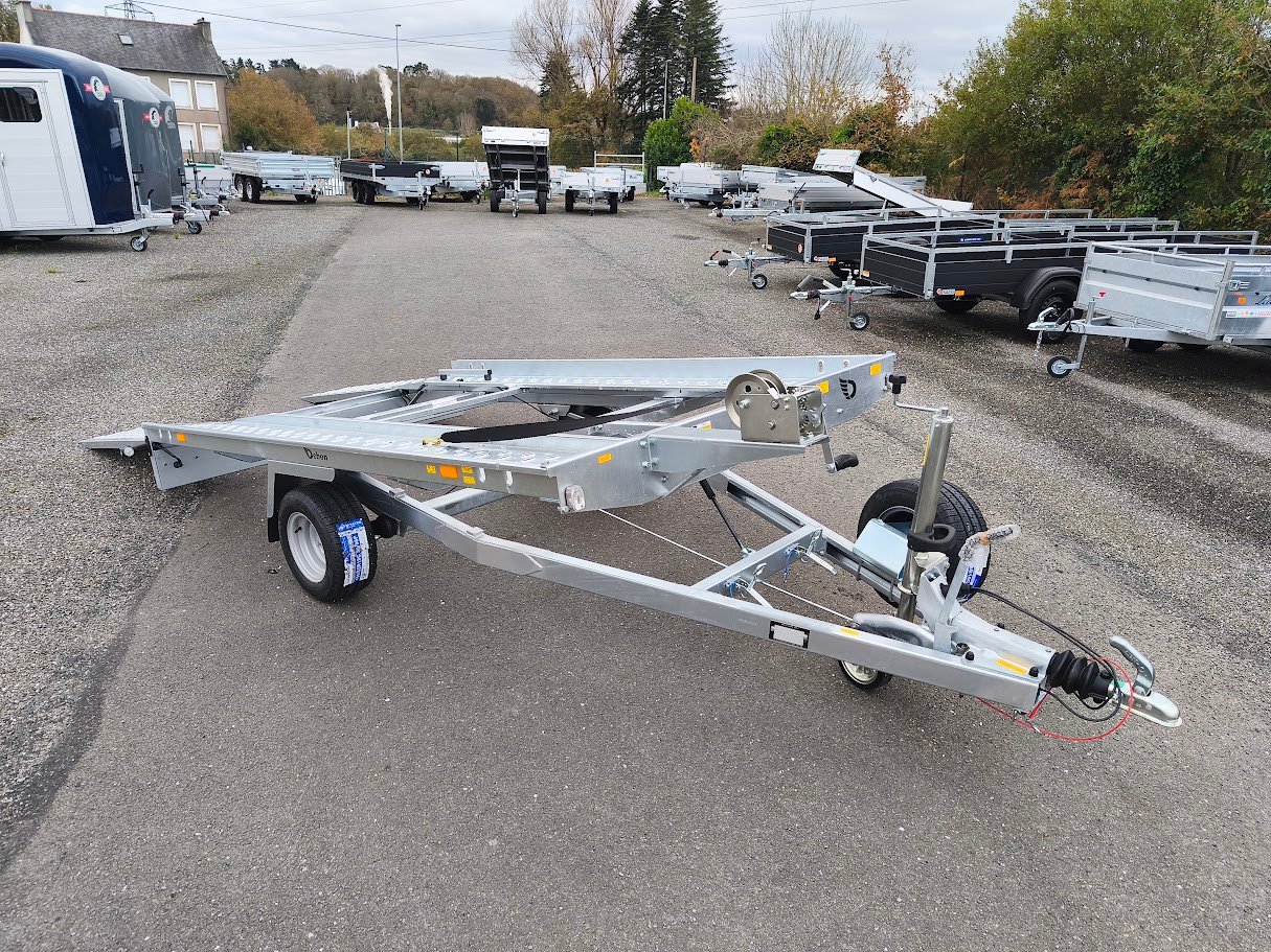 Remorque Porte Mini Voiture Roadster Auto Ptac 1300 Kg 1 Essieu FreinÉe Basculante