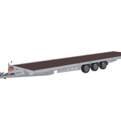 Remorque Plateau Roues Dessous Eduard – 856 X220 Cm – Triple Essieu FreinÉe avec Rampes et Treuil, Nu