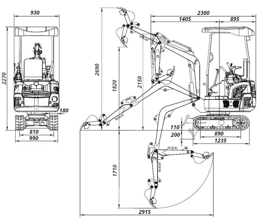 Mini-pelle Electrique HT15 Engin Neuf / Matériel Neuf – Image 10
