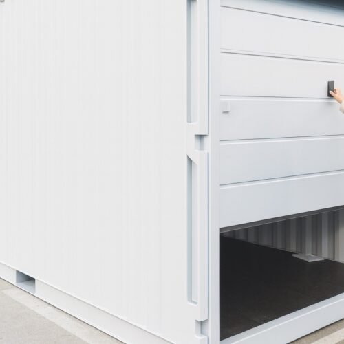 Container DE Stockage DE 20 Pieds avec Ouverture « Porte Garage Sectionnelle