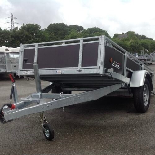 VerstÄrkter Lider-mehrzweckanhÄnger aus Holz – 1 Gebremste Achse – Gesamtgewicht: 750 Kg – 251 X 133 Cm