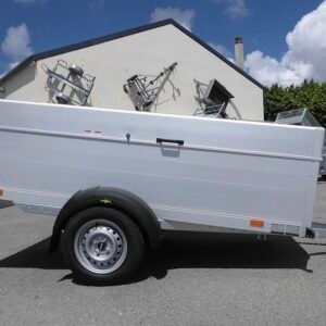 Aluminium AnhÄnger Humbaur - 251 X 133 Cm Bordwand von 500 Mm und Gesicherte Haube - 1 Achse Ungebremst- ZulÄssiges Gesamtgewicht: 750 Kg