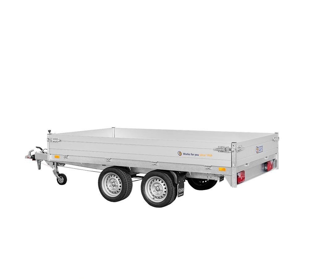 Remorque Benne Hydraulique Saris - 306 X 170 Cm - Ptac : 2000 Kg - 2 Essieux - FreinÉe – Image 2