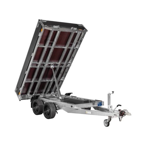 Remorque Benne Hydraulique Saris – 306 X 170 Cm – Ptac : 2700 Kg – 2 Essieux – FreinÉe