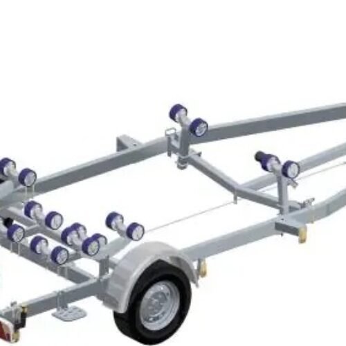 Porte Bateau Immergeable Sun Way – D2416 – Ptac : 1600KG – Kit Rouleaux – 1 Essieu FreinÉ