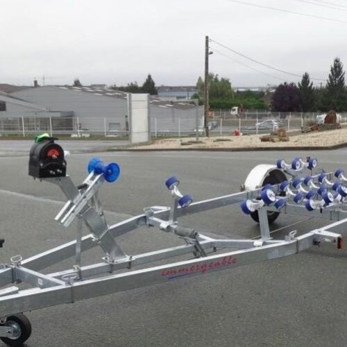 Porte Bateau Immergeable Sun Way – D2415 – Ptac : 1500KG – Kit Rouleaux – 1 Essieu