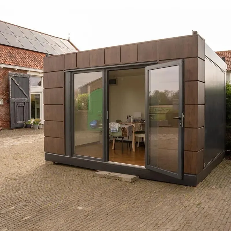 Containers aménagés - Abri de jardin reconditionné 12 m² – Finition bois & anthracite – Image 2